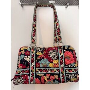 Vera Bradley English Rose Quilted Cotton Shoulder Bag Floral Satchel Tote